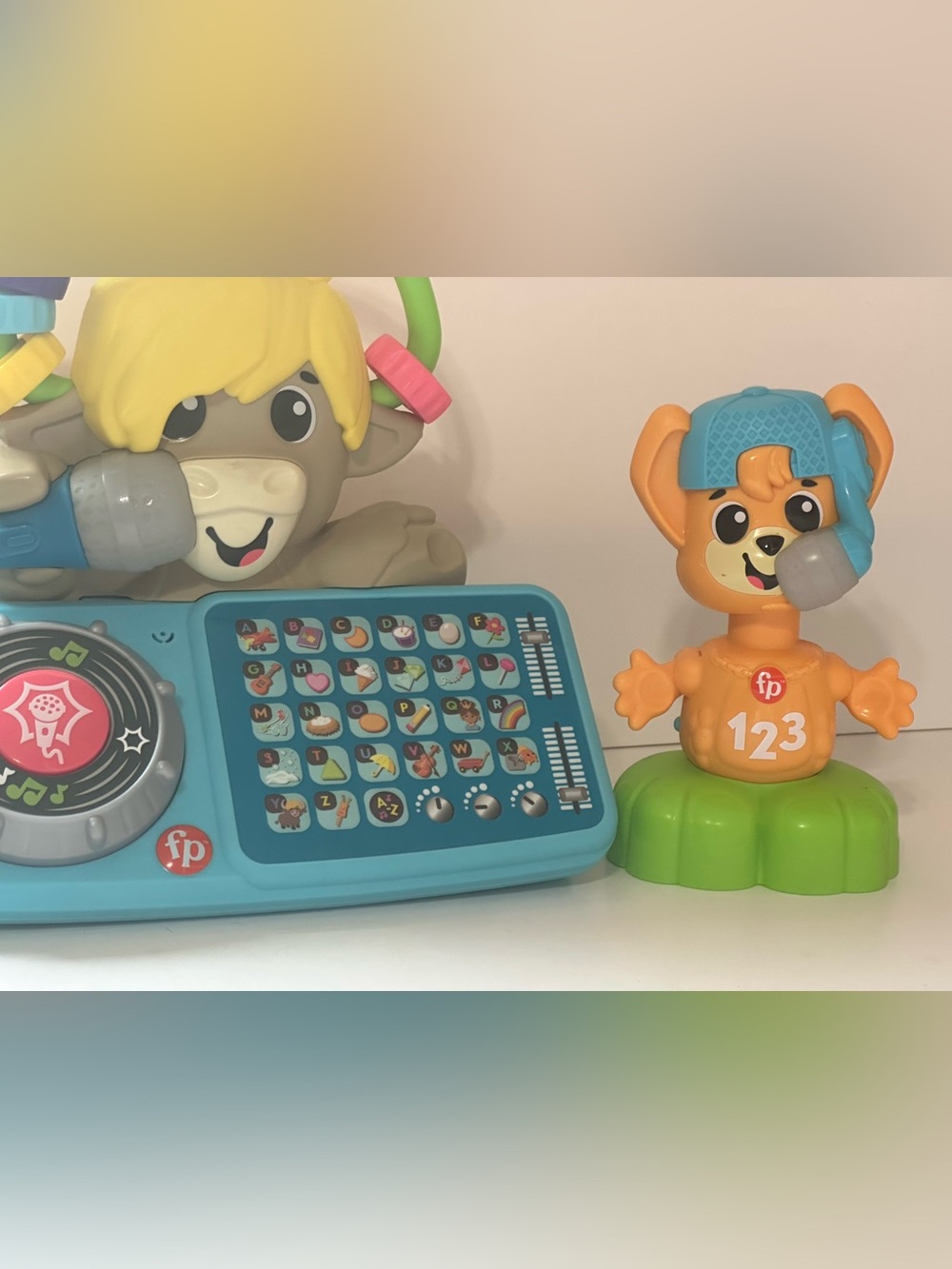 Fisher-Price Blue Learning Keyboard with Orange Puppy Figure